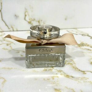EMPTY GLASS & SILVER PLATED CHLOE PERFUME BOTTLE FOR DECORATION/VANITY 1 oz SIZE